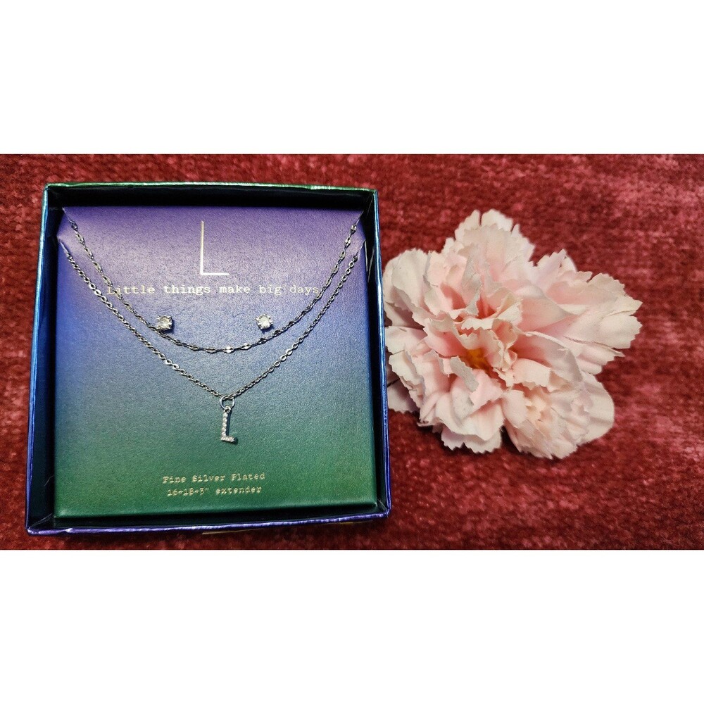 NEW IN BOX  A NEW DAY INITIAL/LETTER L FINE SILVER PLATED NECKLACE.